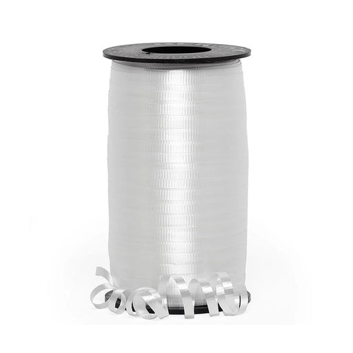White Christmas Crimped Curling Ribbon - 500 Yards, 3/16" Wide
