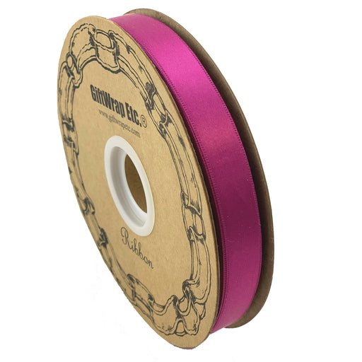 Fuchsia Pink Satin Fabric Ribbon - 5/8" x 100 Yards