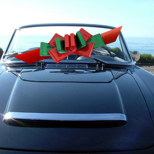 Big Red Green Car Bow  - 25" Wide
