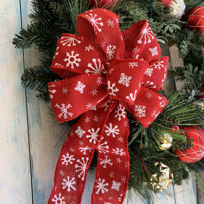 white-snowflakes-red-burlap-christmas-bow