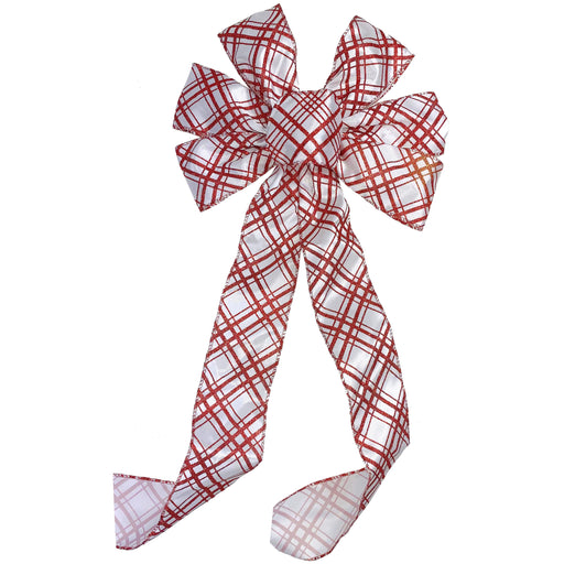 wired-edge-red-glitter-plaid-white-pre-tied-wreath-bow