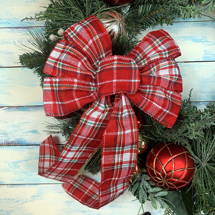 wired-edge-christmas-wreath-bows