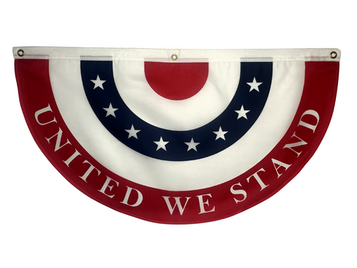 United We Stand Bunting Flag – 18” x 36”, American Flag