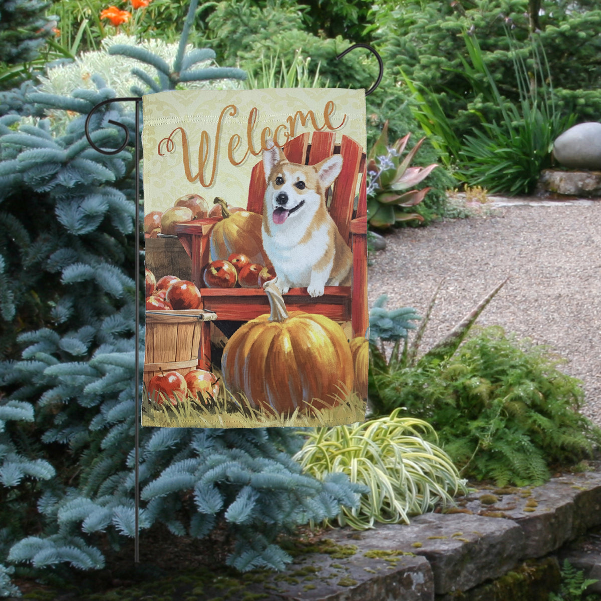 Corgi Gartenflagge 'Welcome We Hope You Like Corgis' – 45,7 X 31,8 Cm, Doppelseitig Bedruckt, Polyester, Für Garten & Tür