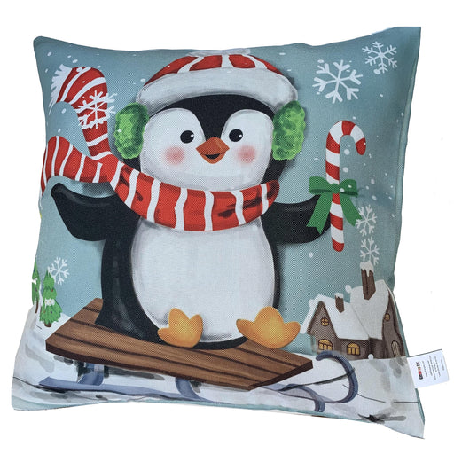 sledding-penguin-pillow-cover