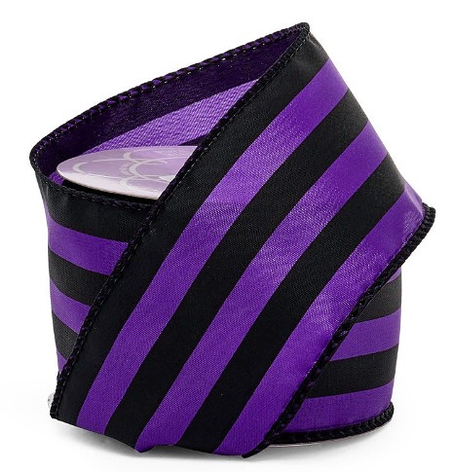 Striped Mardi Gras Wired Ribbon - 2 1/2