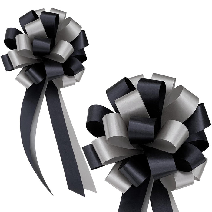 black-silver-wedding-bows
