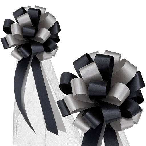 black-silver-pull-pew-bows-tulle