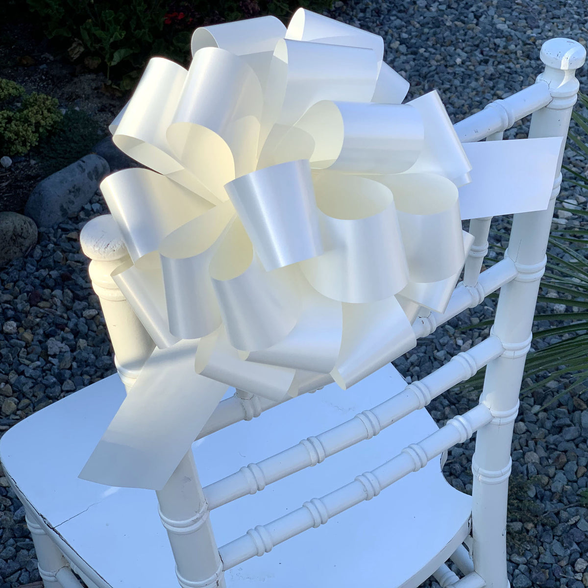 Large Ivory Ribbon Wedding Bows - 9