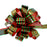 Metallic Red & Green Striped Pull Bows - 8" Wide, Set of 6