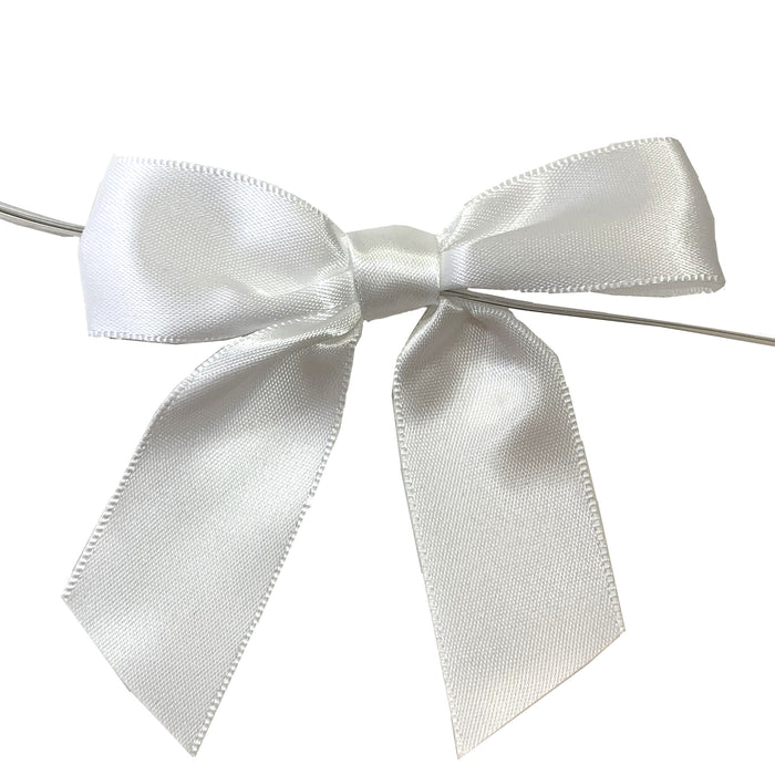 decorative-white-pre-tied-wedding-bows