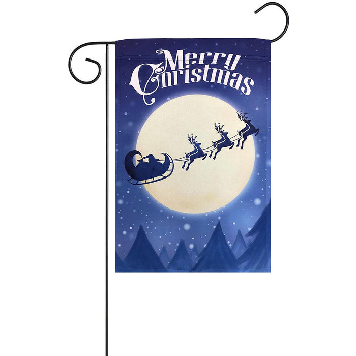 Moon Silhouette Merry Christmas Flag - 12" x 18"