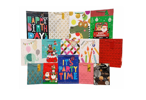 Assorted Size Year-round Gift Bags - Set of 14