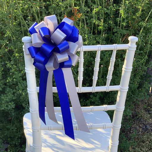 royal-blue-and-silver-pull-bows