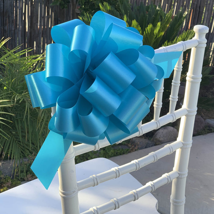 turquoise-wedding-chair-bows
