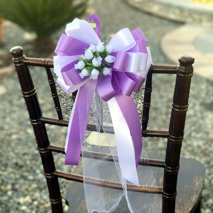 lavender -white-pull-bows-with-roses