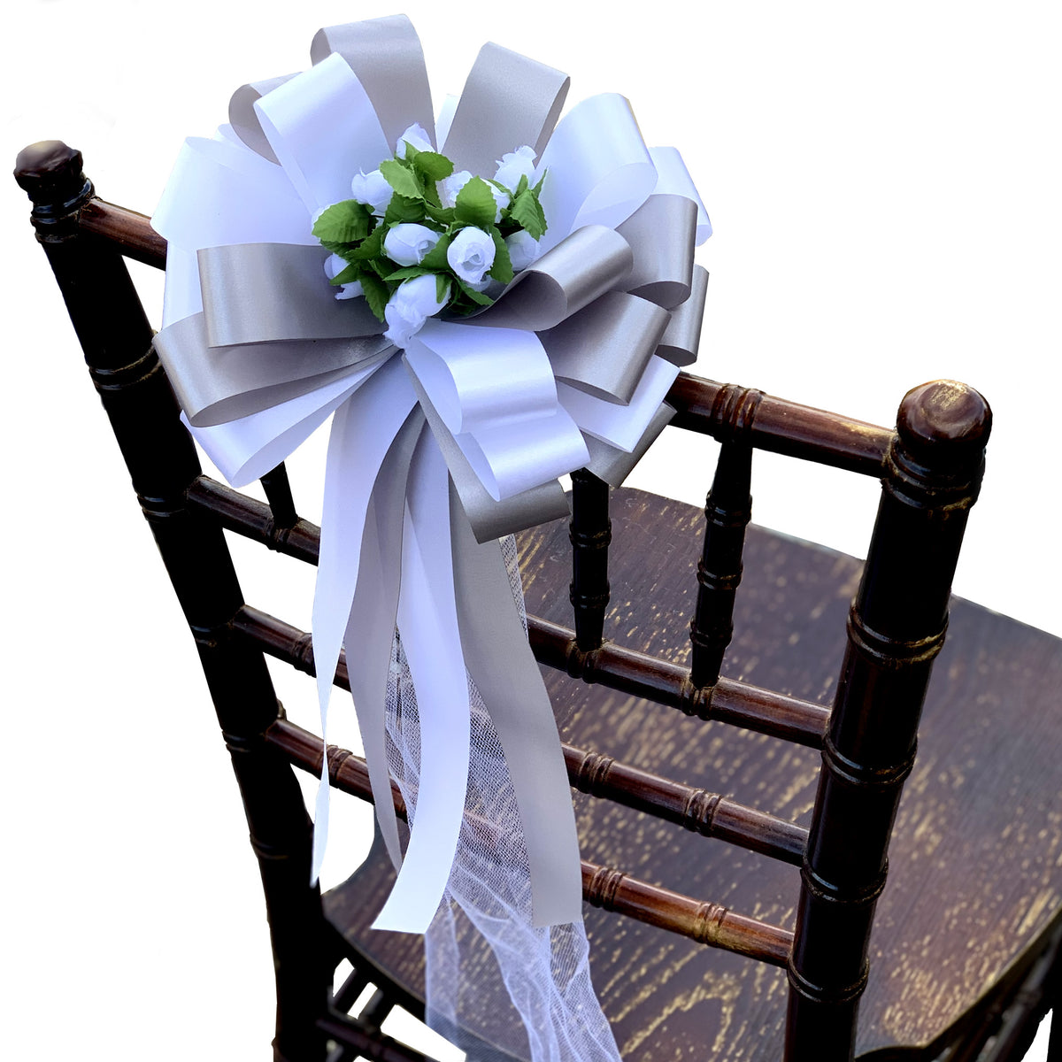 White Bows, Wedding White Decor, Church Pew Bow, Chair Bow